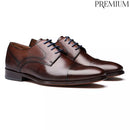 Sapato Derby Masculino Social Em Couro Café- CAFÉ