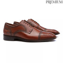 Sapato Derby Brogue Masculino Social Em Couro Marrom - CAFE