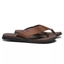 CHINELO MASCULINO CASUAL EM COURO MARROM - BARROCO-PRETO